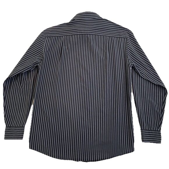 BCBG Attitude Blue Pinstripe Modern Fit Button Up-L - Picture 3 of 11
